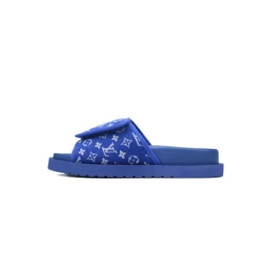 Louis Vuitton Miami Mules Flocked Blue 1ABFUL