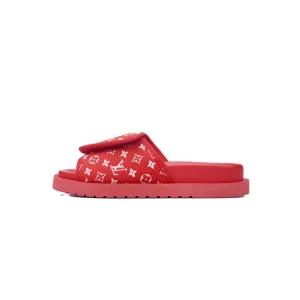 Louis Vuitton Miami Mules Flocked Red 1ABFU6