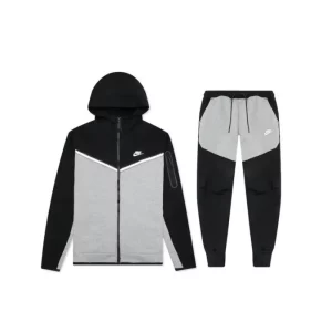 Nike Sportswear Tech Fleece Full Zip Hoodie & Joggers SetBlack/Dark Grey Heather/White